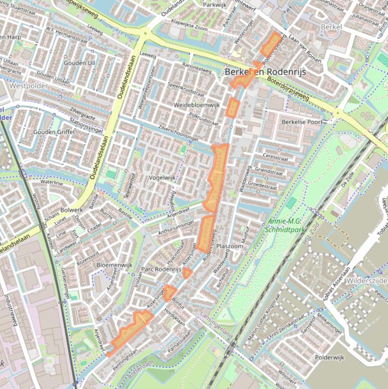 Kaart van postcodegebied 2651BV.