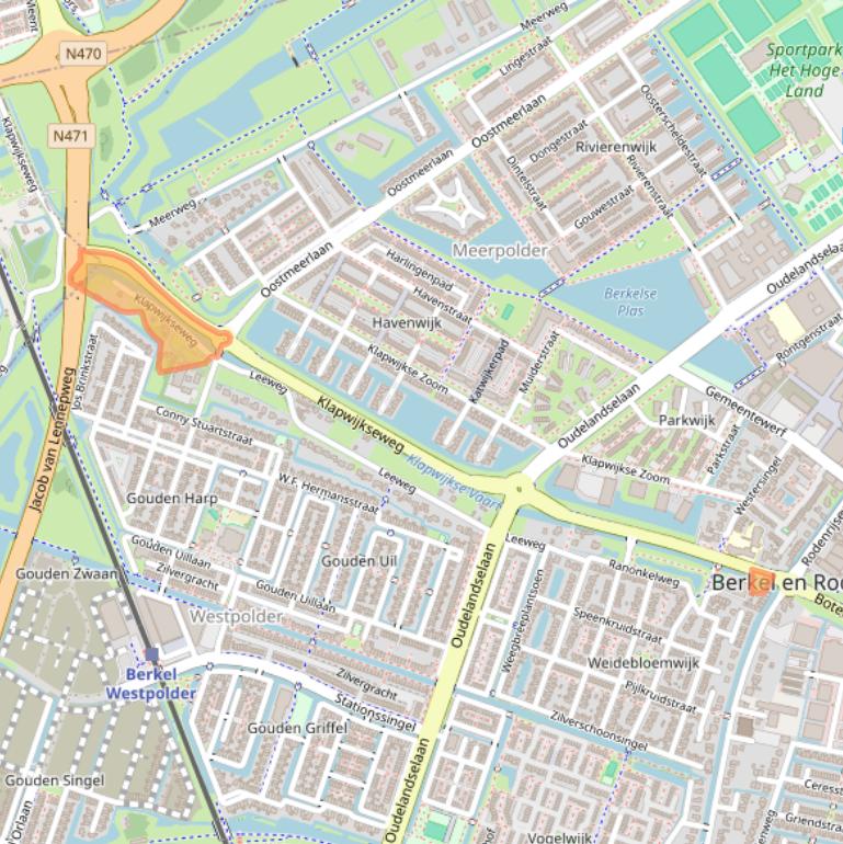 Kaart van postcodegebied 2651CH.