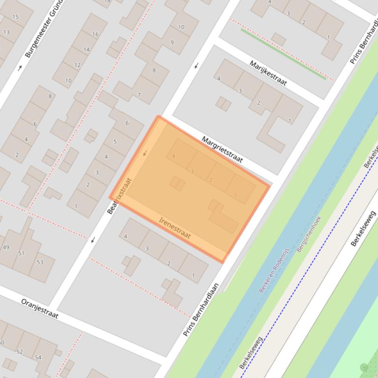 Kaart van postcodegebied 2651DW.