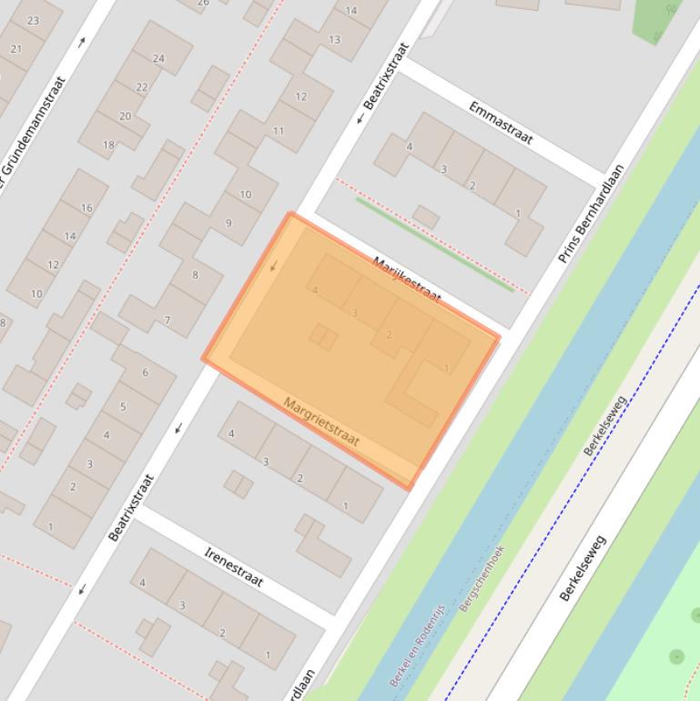 Kaart van postcodegebied 2651DX.