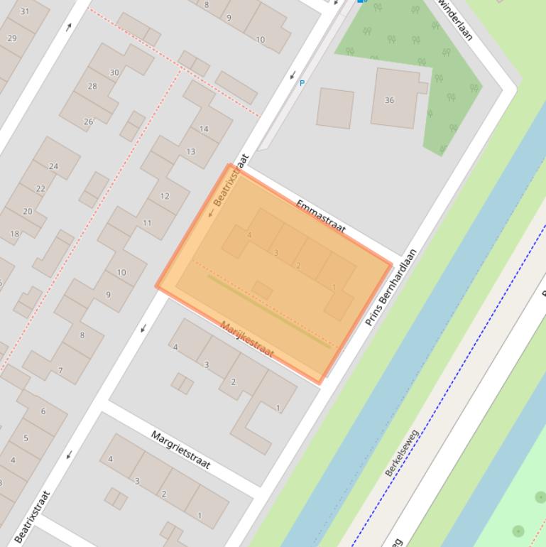 Kaart van postcodegebied 2651DZ.