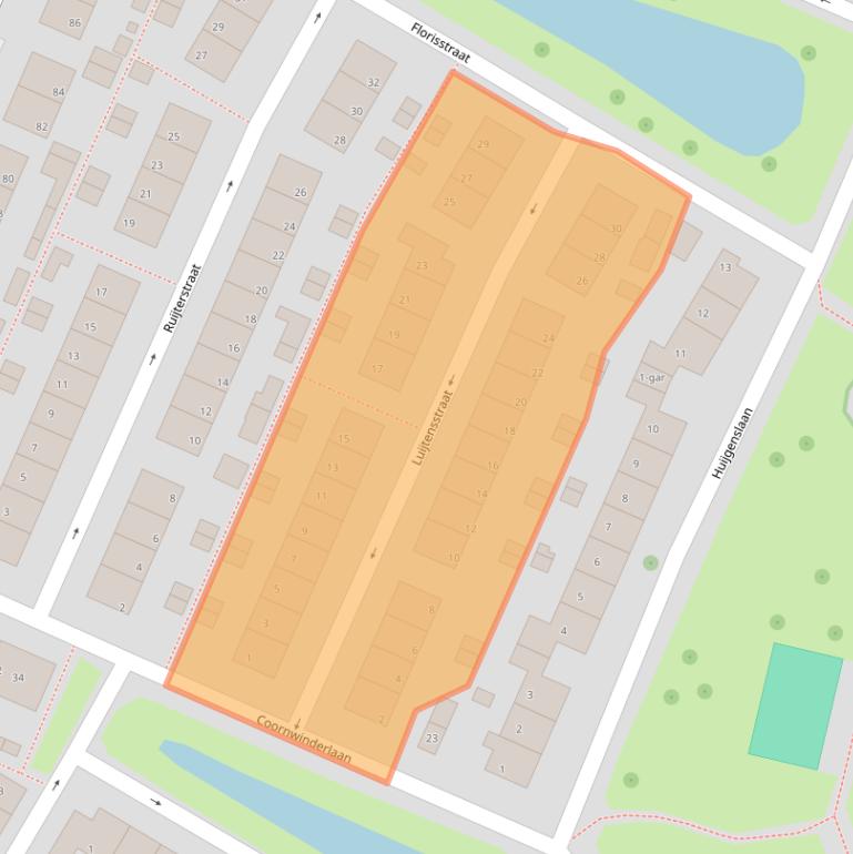 Kaart van postcodegebied 2651EH.