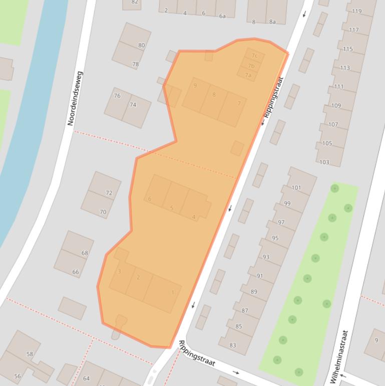 Kaart van postcodegebied 2651EZ.