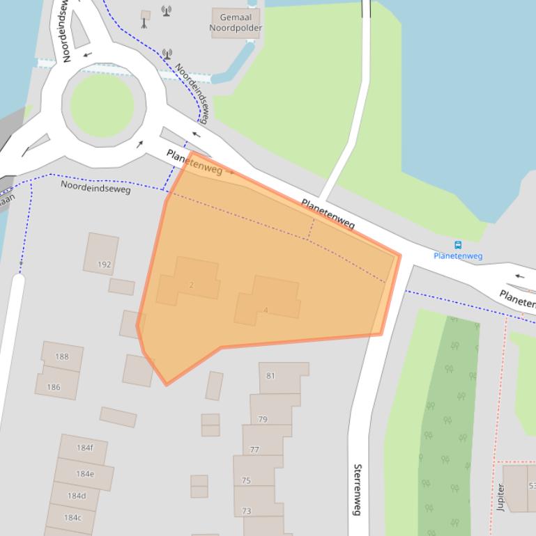 Kaart van postcodegebied 2651JC.