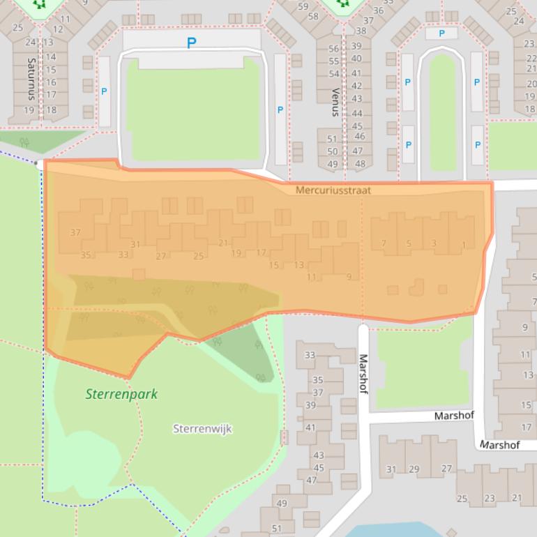Kaart van postcodegebied 2651JD.