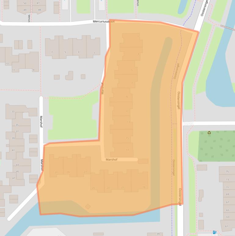 Kaart van postcodegebied 2651JE.