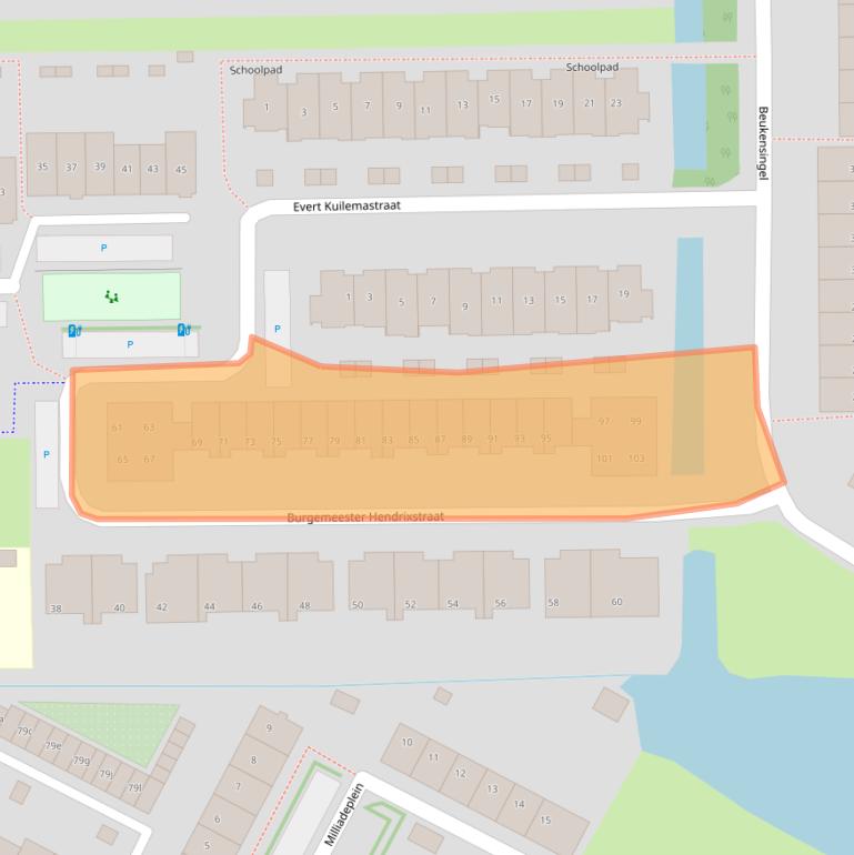 Kaart van postcodegebied 2651JT.