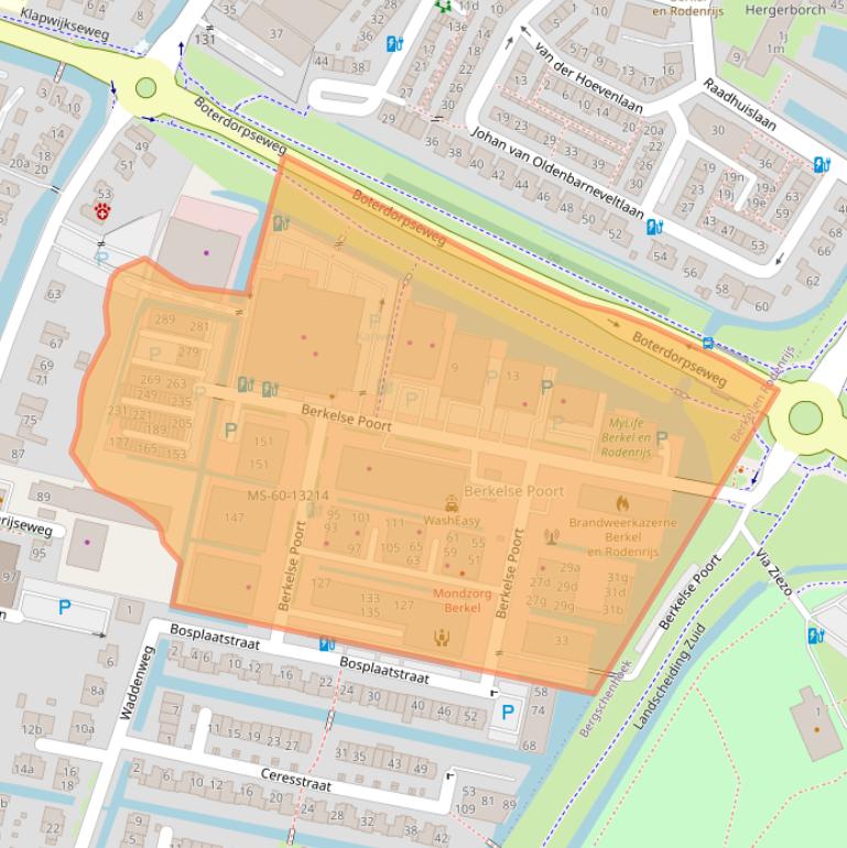 Kaart van postcodegebied 2651JX.