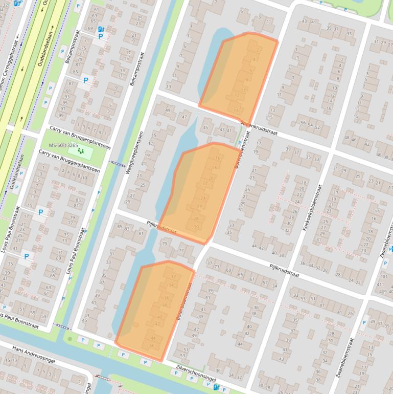 Kaart van postcodegebied 2651MC.