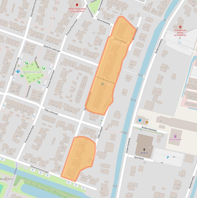 Kaart van postcodegebied 2651ML.