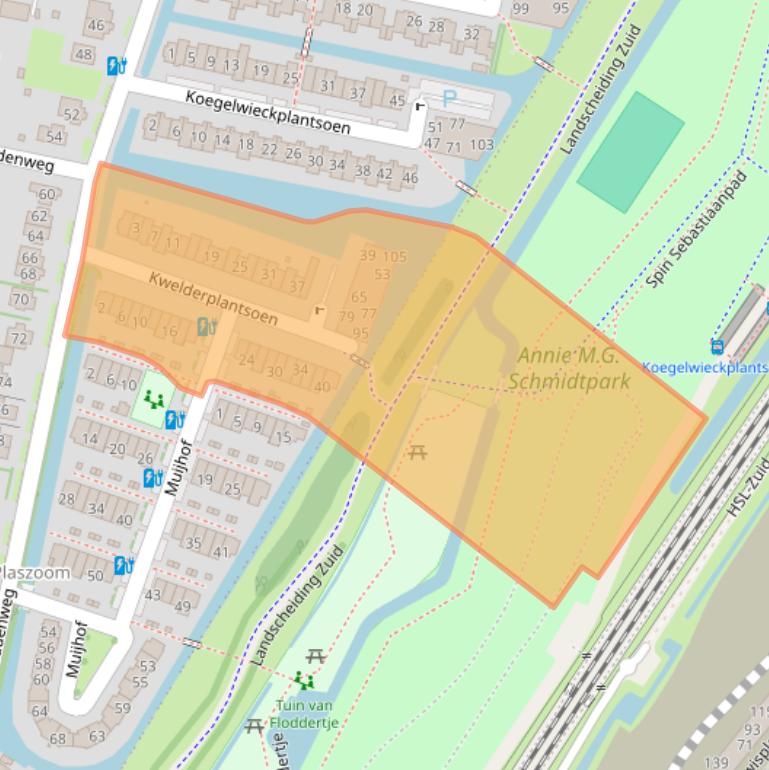 Kaart van postcodegebied 2651NE.