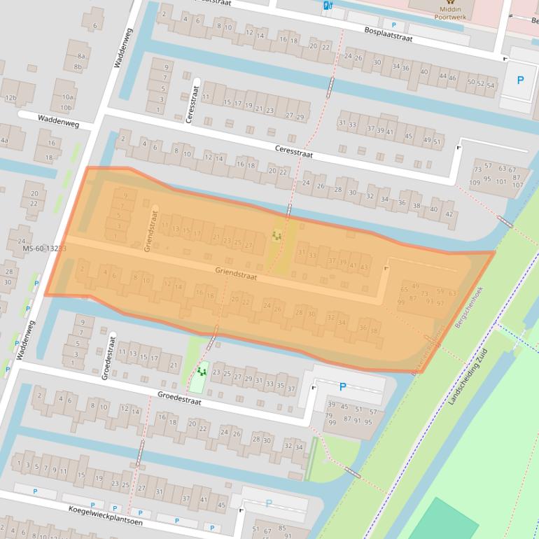 Kaart van postcodegebied 2651NN.