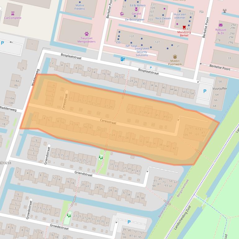 Kaart van postcodegebied 2651NP.