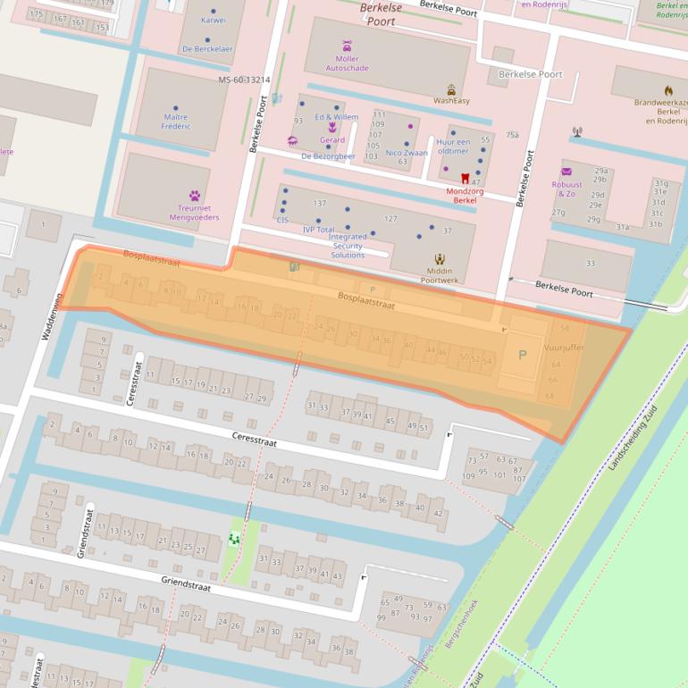 Kaart van postcodegebied 2651NR.