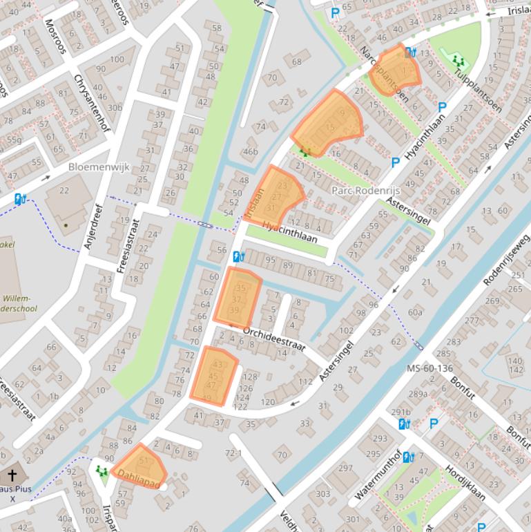 Kaart van postcodegebied 2651PP.