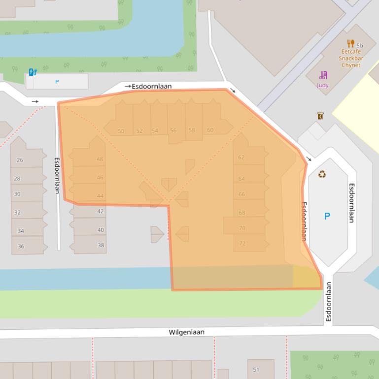 Kaart van postcodegebied 2651RB.