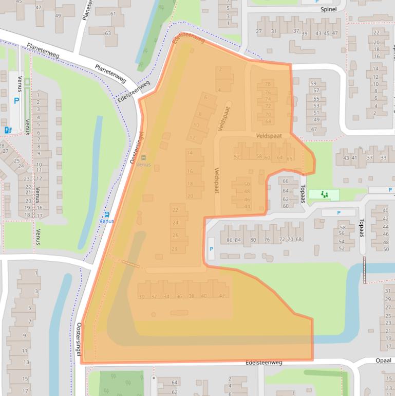 Kaart van postcodegebied 2651RP.
