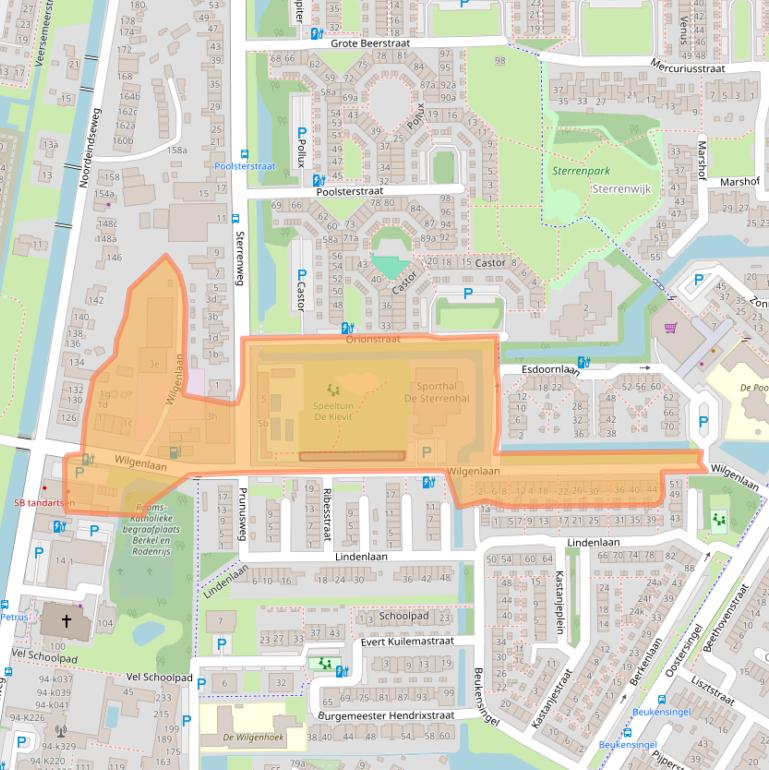 Kaart van postcodegebied 2651TA.