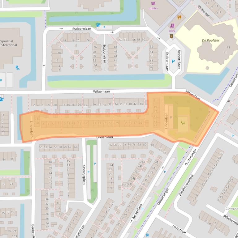 Kaart van postcodegebied 2651TJ.