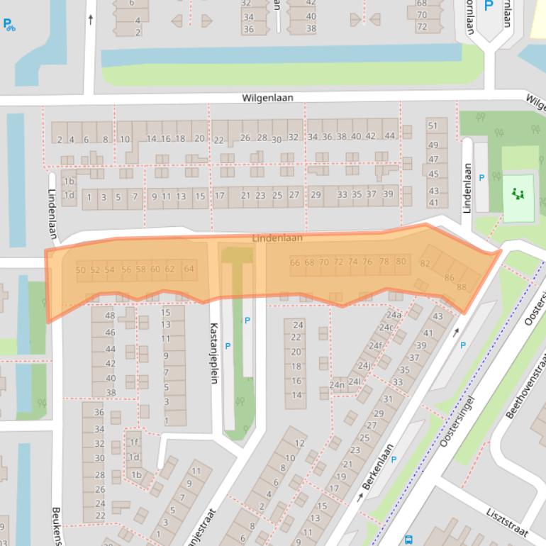 Kaart van postcodegebied 2651TL.
