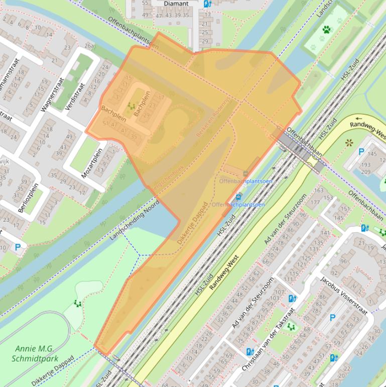 Kaart van postcodegebied 2651TZ.