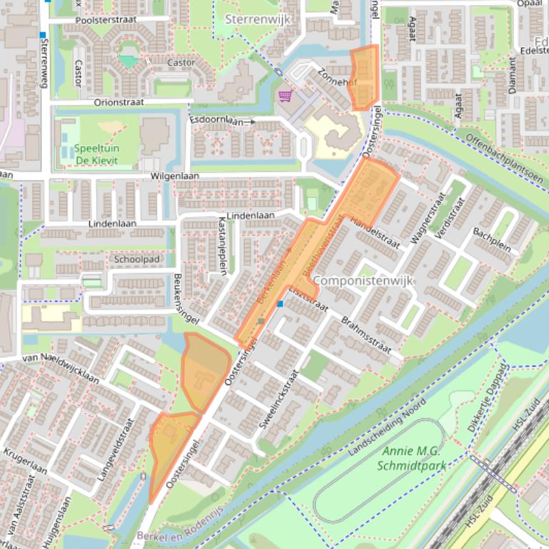 Kaart van postcodegebied 2651VX.
