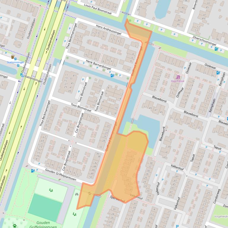 Kaart van postcodegebied 2651WC.