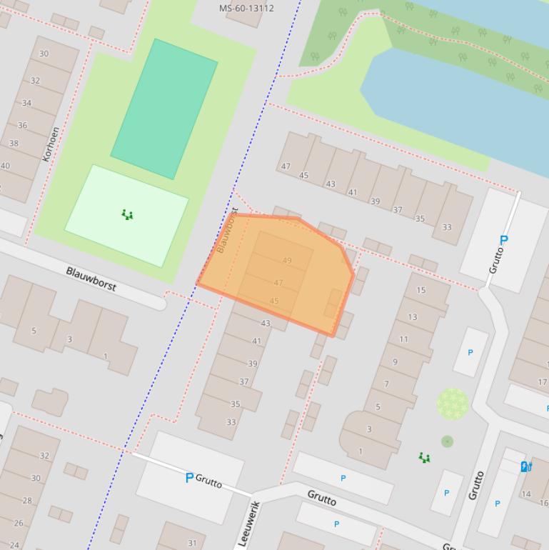 Kaart van postcodegebied 2651WX.