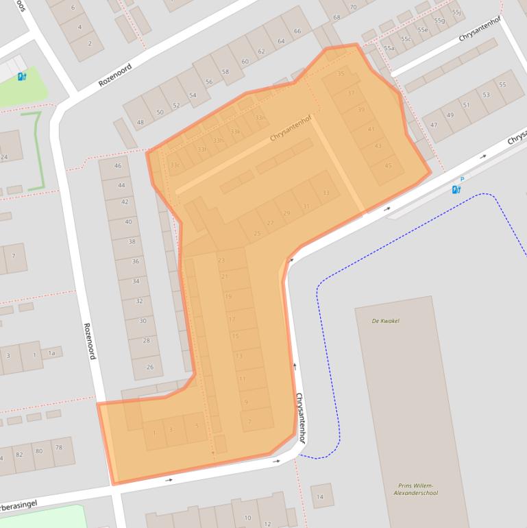 Kaart van postcodegebied 2651XJ.