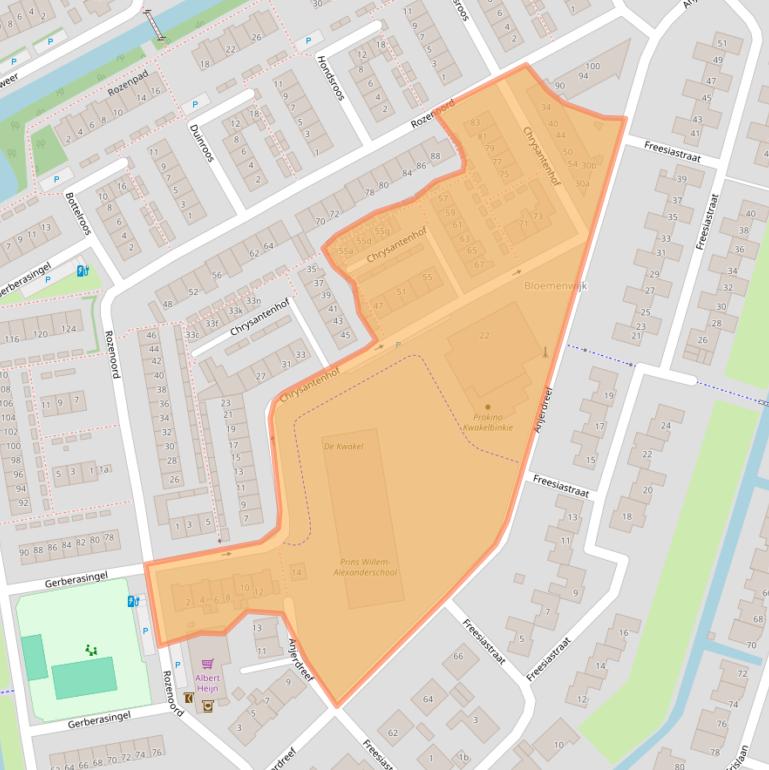 Kaart van postcodegebied 2651XK.