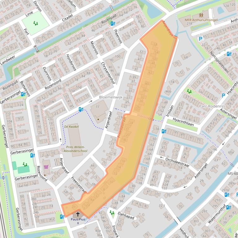 Kaart van postcodegebied 2651XM.
