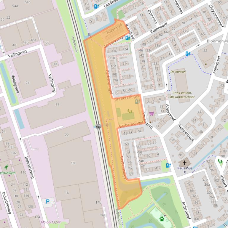 Kaart van postcodegebied 2651XV.