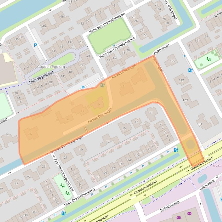 Kaart van postcodegebied 2651ZH.