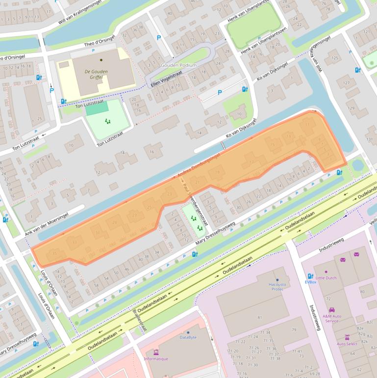 Kaart van postcodegebied 2651ZJ.