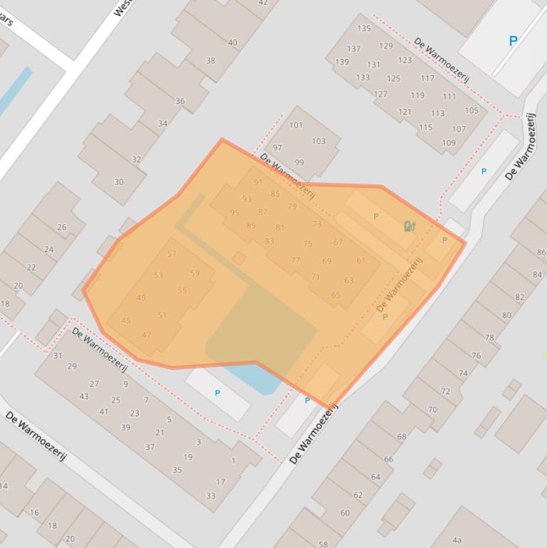 Kaart van postcodegebied 2651ZV.