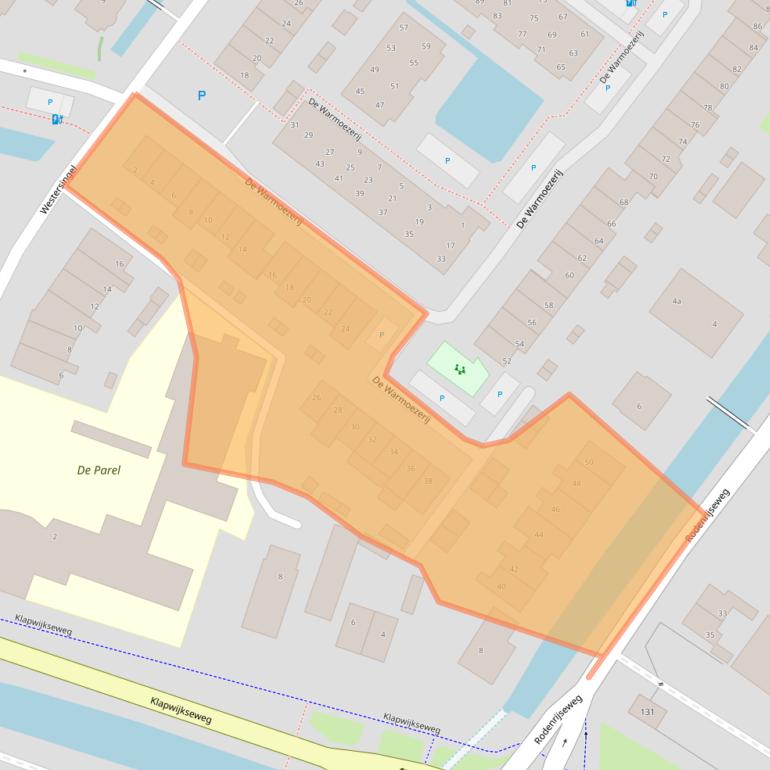 Kaart van postcodegebied 2651ZX.