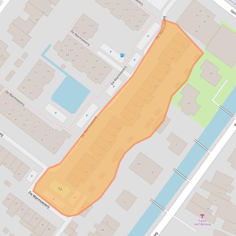Kaart van postcodegebied 2651ZZ.