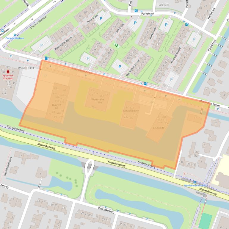 Kaart van postcodegebied 2652AZ.
