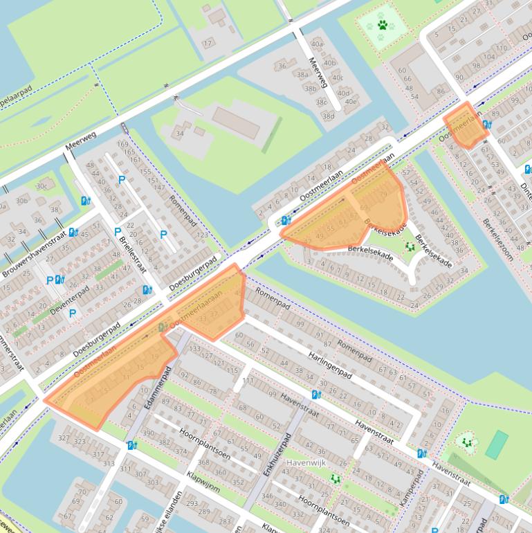 Kaart van postcodegebied 2652CV.