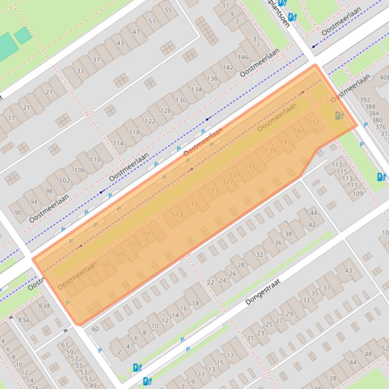 Kaart van postcodegebied 2652CW.