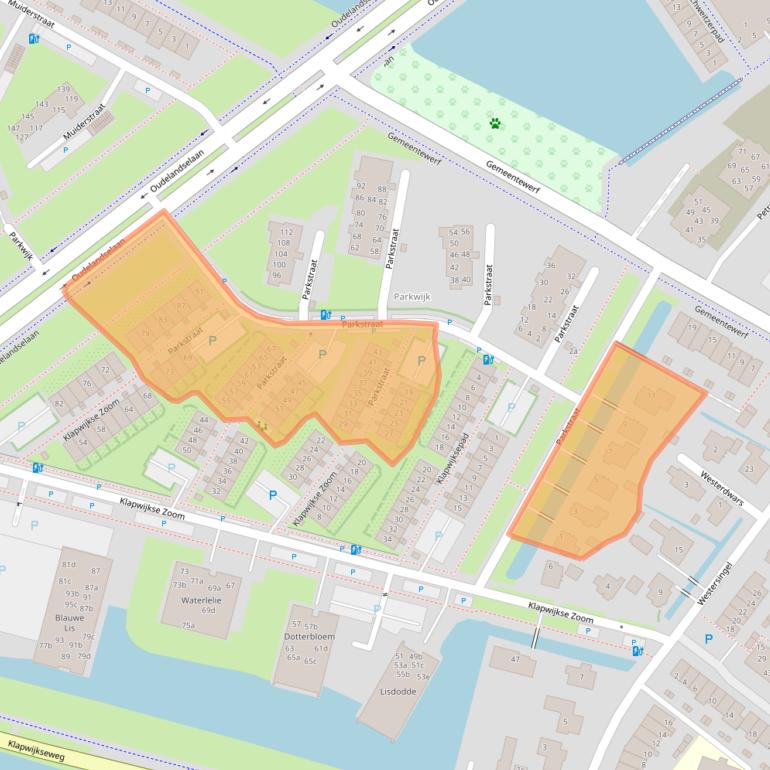 Kaart van postcodegebied 2652DJ.