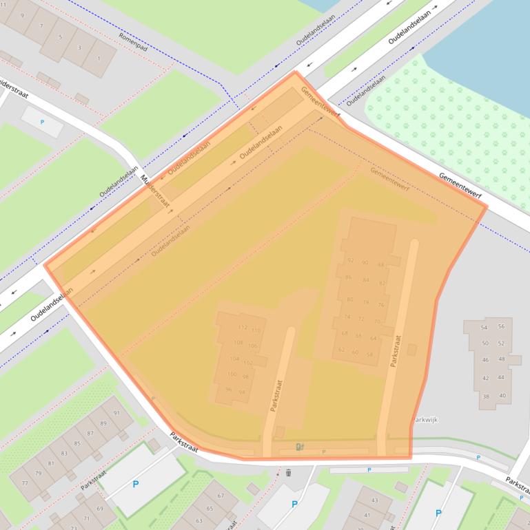 Kaart van postcodegebied 2652DL.