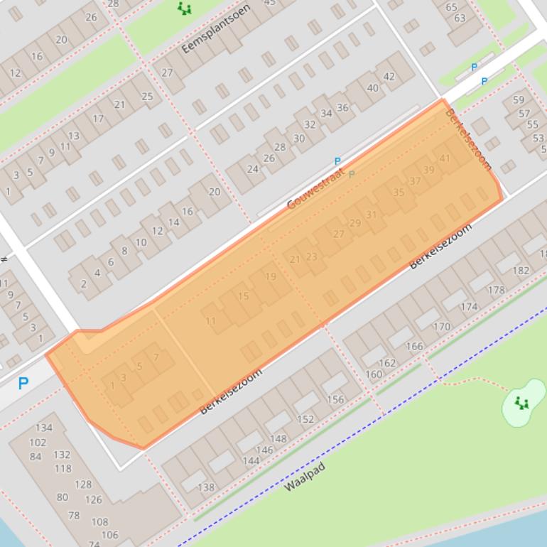 Kaart van postcodegebied 2652DW.