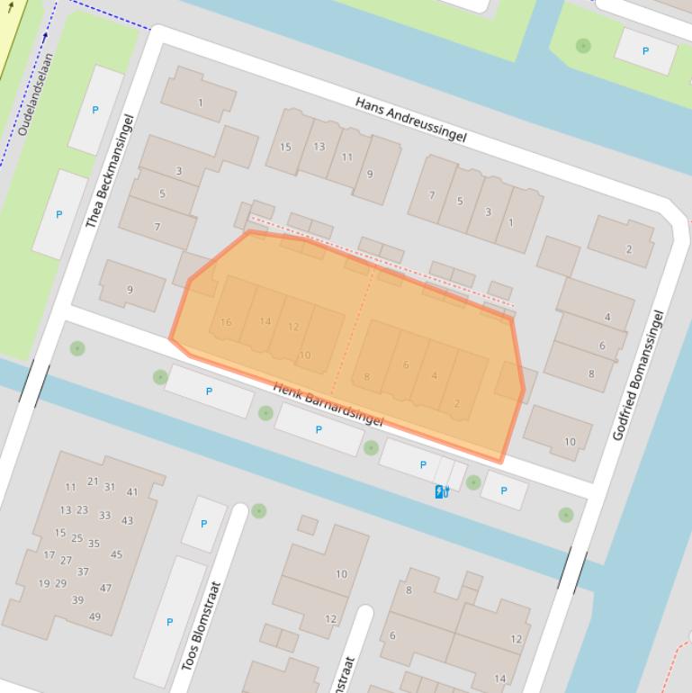 Kaart van postcodegebied 2652GB.