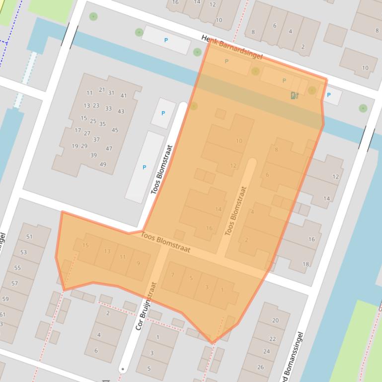 Kaart van postcodegebied 2652GG.