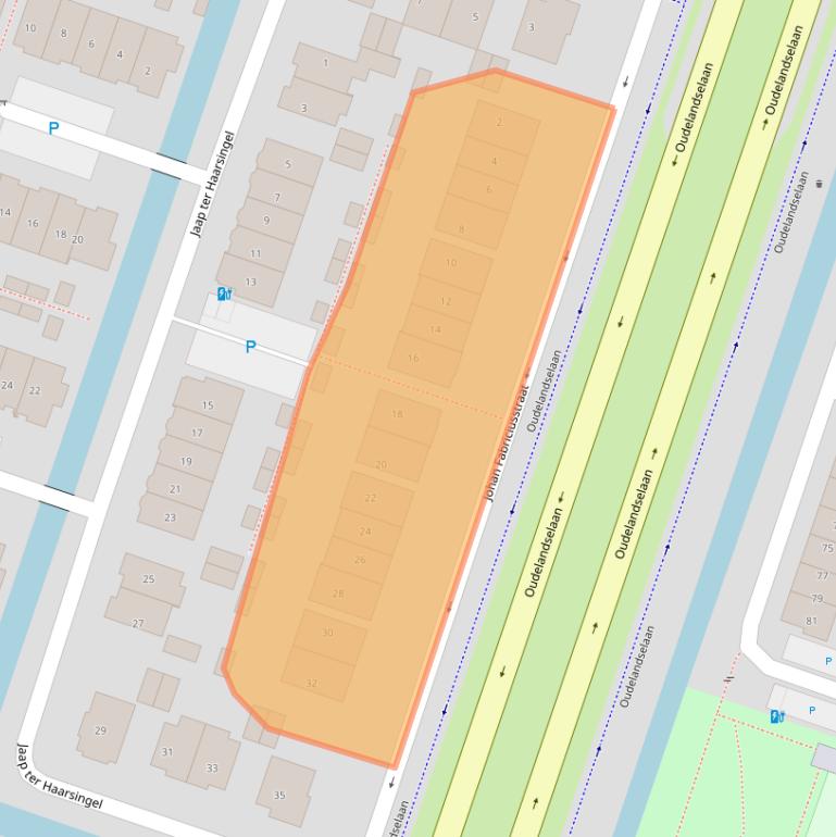 Kaart van postcodegebied 2652GJ.