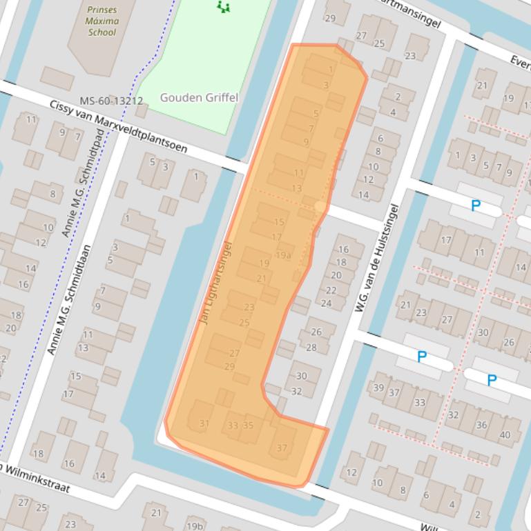 Kaart van postcodegebied 2652GN.