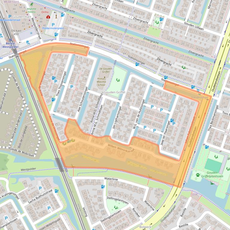 Kaart van postcodegebied 2652GP.