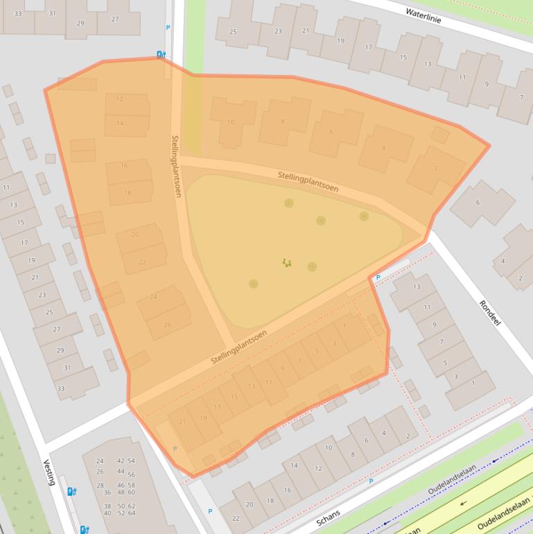 Kaart van postcodegebied 2652GW.