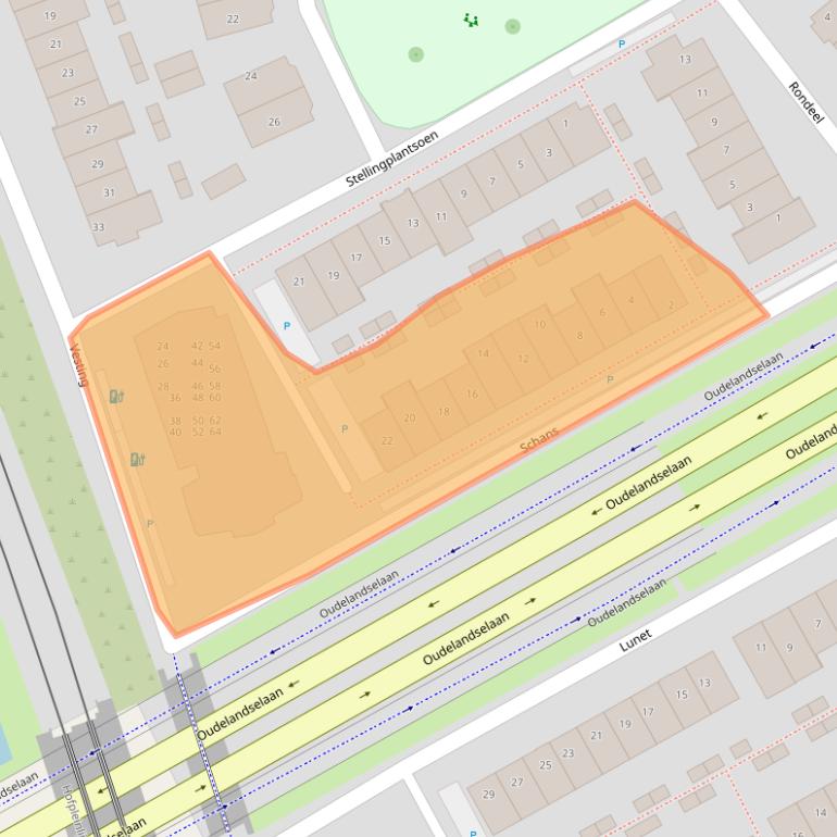 Kaart van postcodegebied 2652GX.